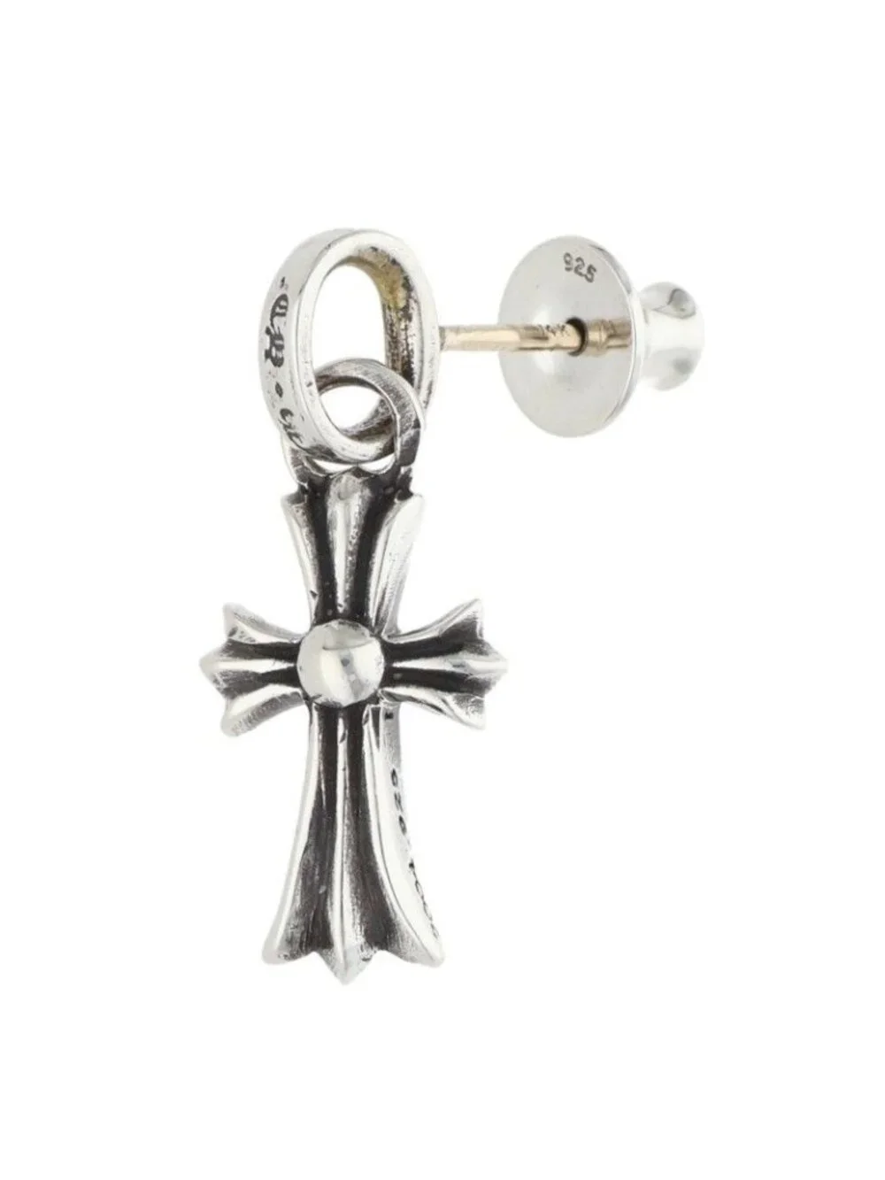 Chrome Hearts Bby Pprchn Baby Fat Drop Silver Earrings
